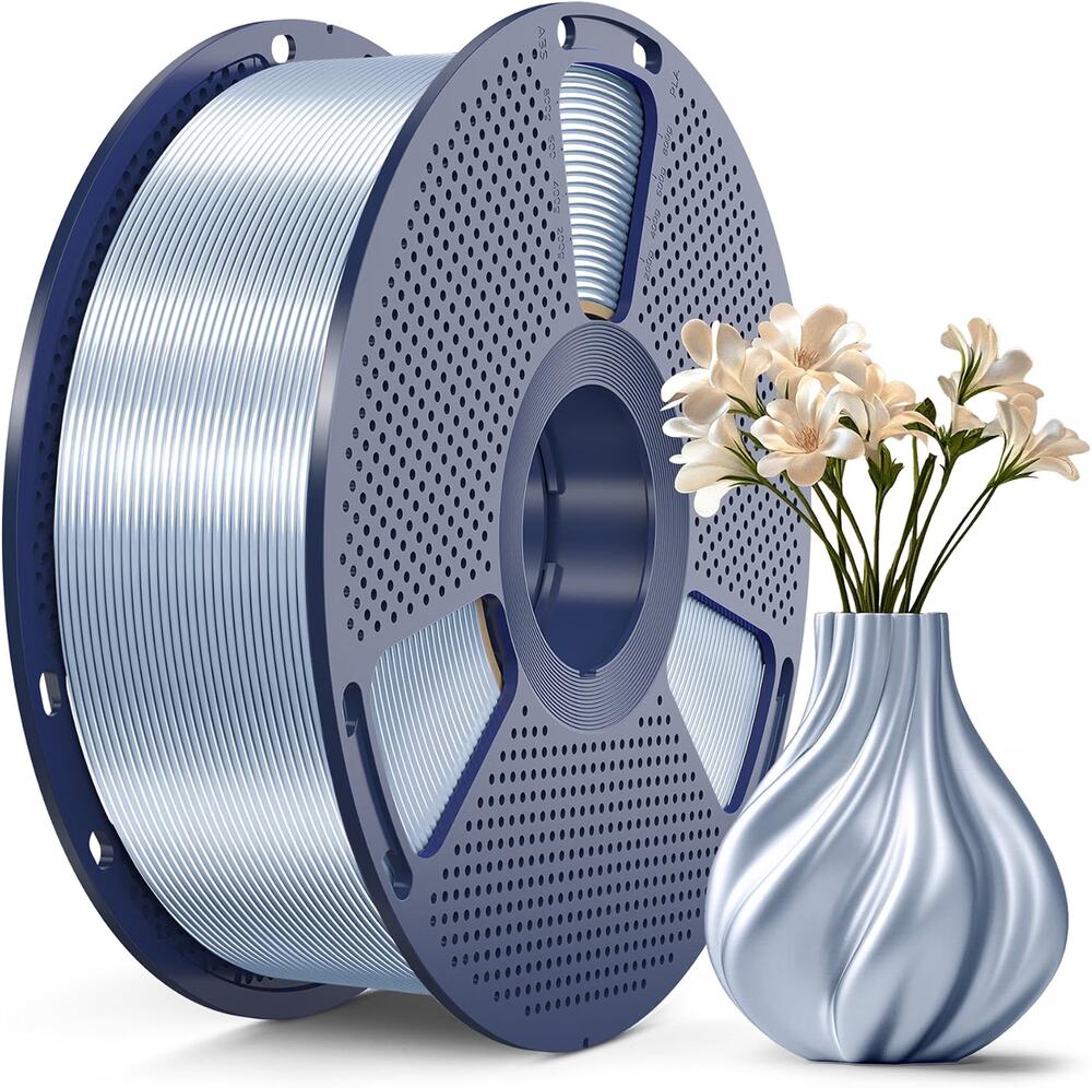 SUNLU 3D Printer Silk Filament,Shiny Silk PLA Filament 1.75mm, Smooth Silky Surf